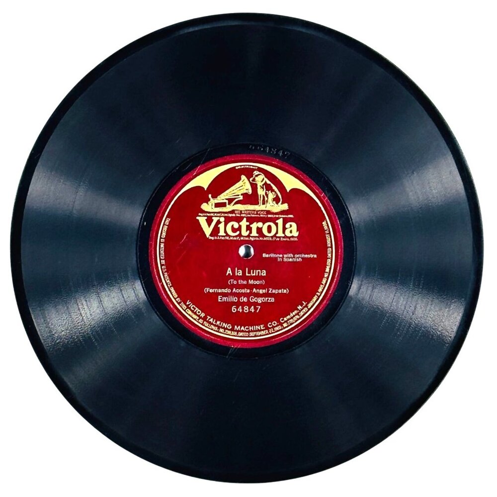 Emilio De Gogorza A La Luna 10in Shellac 78 RPM Victrola 64847 Single-sided